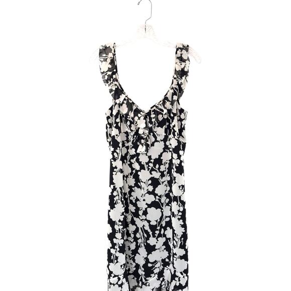 Anny Taylor Loft Dress Black White Floral Babydoll Fairy Whimsical  Size 12 - Picture 6 of 10